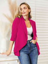Explore More Collection - Ninexis Open Front 3/4 Sleeve Full Size Cardigan