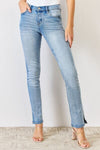 Explore More Collection - Kancan Full Size Mid Rise Y2K Slit Bootcut Jeans