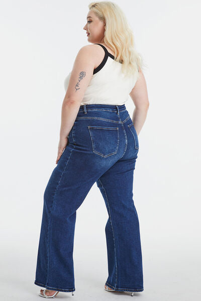 Explore More Collection - BAYEAS Full Size High Waist Cat's Whisker Wide Leg Jeans