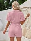 Explore More Collection - Short Sleeve Tie Waist Romper