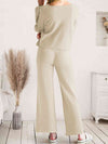 Explore More Collection - Long Sleeve Lounge Top and Drawstring Pants Set