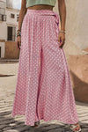 Explore More Collection - Printed Tied Wide Leg Pants