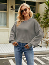 Explore More Collection - Round Neck Lantern Sleeve Sweater