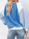 Explore More Collection - Color Block Exposed Seam Sweatshirt