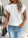 Explore More Collection - Mock Neck Cap Sleeve T-Shirt