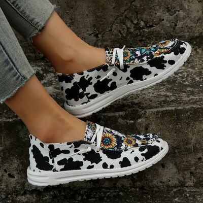 Explore More Collection - Sunflower Pattern Flat Loafers