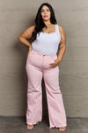 Explore More Collection - RISEN Raelene Full Size High Waist Wide Leg Jeans in Light Pink