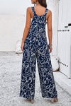 Explore More Collection - Printed Wide Strap Jumpsuit with Pockets