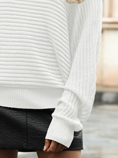 Explore More Collection - Ribbed Long Sleeve Sweater
