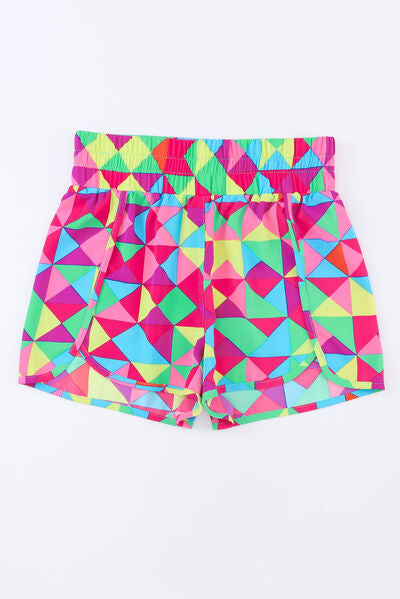 Explore More Collection - Color Block Elastic Waist Shorts