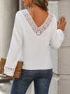 Explore More Collection - Lace Detail V-Neck Long Sleeve Blouse