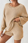 Explore More Collection - Round Neck Dropped Shoulder Sweater and Drawstring Pants Set