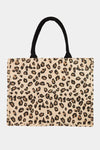 Explore More Collection - Fame Letter Graphic Leopard Tote Bag