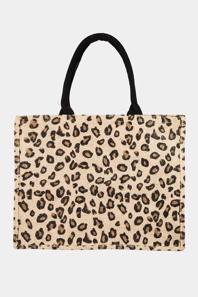 Explore More Collection - Fame Letter Graphic Leopard Tote Bag