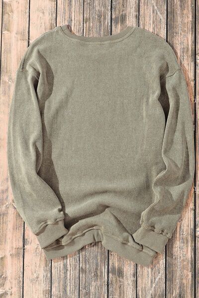 Explore More Collection - Lucky Clover Sequin Round Neck Sweatshirt