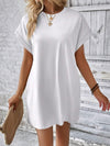 Explore More Collection - Pocketed Round Neck Short Sleeve Dress