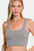 Explore More Collection - Zenana Ribbed Square Neck Cropped Tank