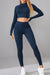 Explore More Collection - Mock Neck Long Sleeve Top and Pants Active Set