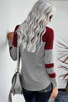Explore More Collection - Striped Round Neck Long Sleeve T-Shirt