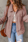 Explore More Collection - Fuzzy Button Up Pocketed Jacket