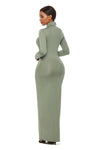 Explore More Collection - Mock Neck Long Sleeve Maxi Slim Dress