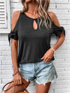 Explore More Collection - Keyhole Cold Shoulder T-Shirt