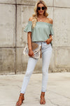 Explore More  Collection - Off-Shoulder Short Sleeve Blouse