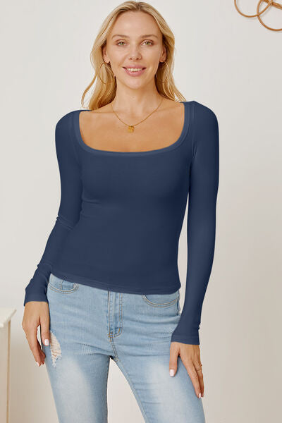 Explore More Collection - Square Neck Long Sleeve T-Shirt