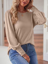 Explore More Collection - Round Neck Lantern Sleeve Blouse