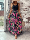 Explore More Collection - Floral Scoop Neck Sleeveless Maxi Dress