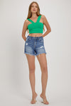 Explore More Collection - RISEN High Waist Ripped Denim Shorts