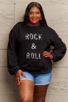 Explore More Collection - Simply Love Full Size ROCK & ROLL Round Neck Sweatshirt