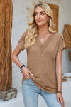 Explore More Collection - V-Neck Petal Sleeve T-Shirt