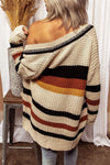 Explore More Collection - Striped Open Front Longline Cardigan