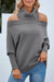 Explore More Collection - Off Shoulder Turtleneck Batwing Sleeve Sweater