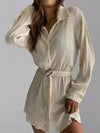 Explore More Collection - Button Up Dropped Shoulder Shirt Dress