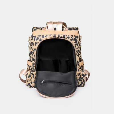 Explore More Collection - Leopard PU Leather Backpack Bag