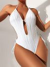 Explore More  Collection - Textured Cutout Tied One-Piece Swimwear