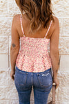 Explore More Collection - Smocked Square Neck Spaghetti Strap Cami