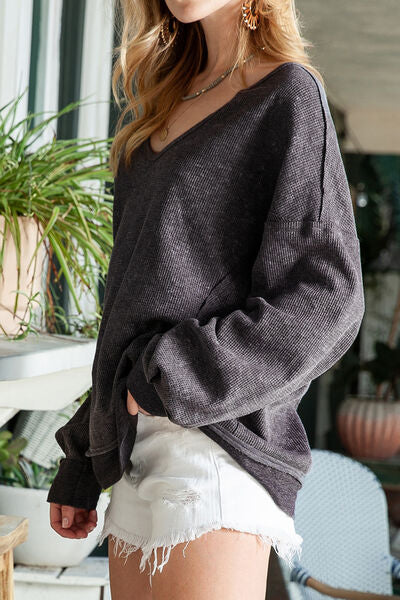 Explore More Collection - Oversize Dropped Shoulder Long Sleeve T-Shirt