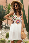 Explore More Collection - Geometric V-Neck Spaghetti Strap Cover Up Dress