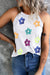 Explore More Collection - Sequin Flower Grecian Neck Tank