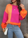 Explore More Collection - Color Block Round Neck Sweater