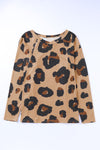 Explore More Collection - Full Size Leopard Print Round Neck Long Sleeve Tee