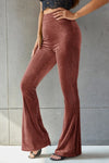 Explore More Collection - Ribbed High Waist Flare Pants