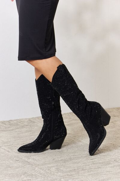 Explore More Collection - Forever Link Rhinestone Knee High Cowboy Boots