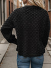 Explore More Collection - Openwork Round Neck Long Sleeve Sweater