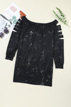 Explore More Collection - Splatter Cutout Off-Shoulder Mini Dress