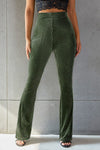 Explore More Collection - Ribbed High Waist Flare Pants