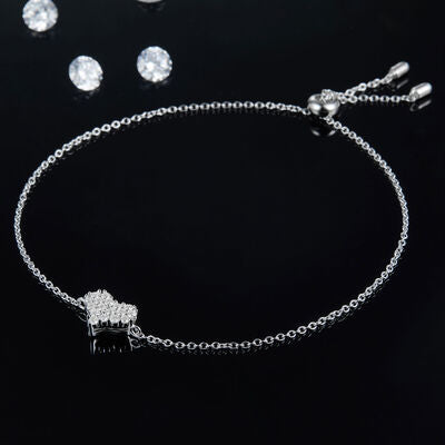 Explore More Collection - Moissanite 925 Sterling Silver Heart Bracelet